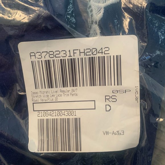 NWT ISAAC MIZRAHI 24/7 STRETCH WIDE LEG LACE TRIM PANTS ROYAL NAVY 20W - Picture 7 of 8